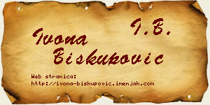 Ivona Biskupović vizit kartica